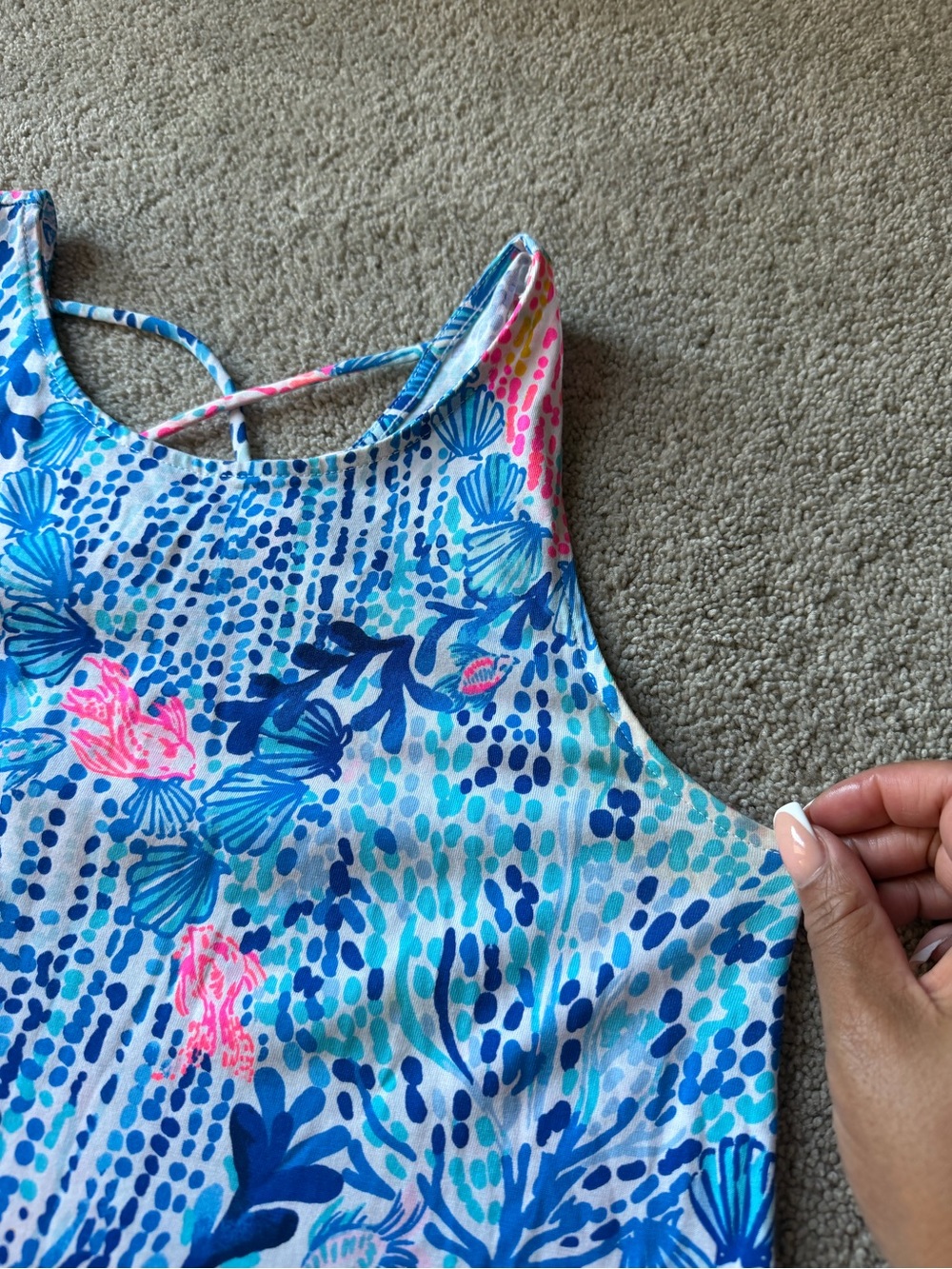 Lily Pulitzer Blue & Pink Floral Sundress small - Picture 4 of 8